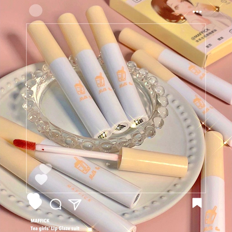 Năm Gói Son Bóng Trang Điểm Màu Sắc Truyện Tranh Với Bộ Son Lì Trơn Dành Cho Nữ Sinh Tiệc Tùng