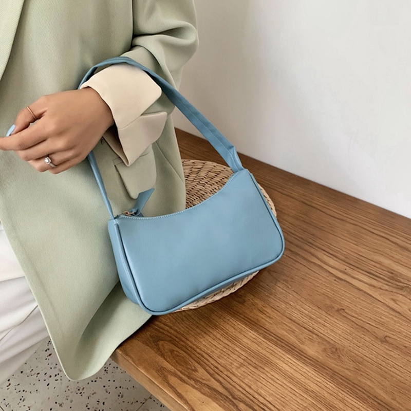 Túi xách màu trơn thiết kế đơn giản và thanh lịch thời trang thường ngày cho nữ