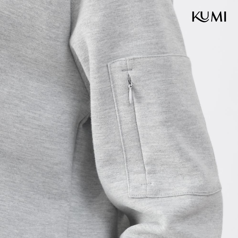 Áo Nỉ Nữ Dài Tay Có Túi Khóa Tay Chất Nỉ Bông Cao Cấp Kumi, Áo Nỉ Nữ Basic Thời Trang Trẻ Trung Năng Động - Ghi | BigBuy360 - bigbuy360.vn