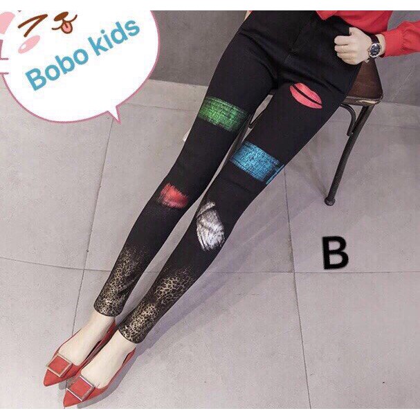 Quần leggin thun dài bé gái từ 24-55kg. Quần thun ôm thoải mái cho bé - Tomchuakids.