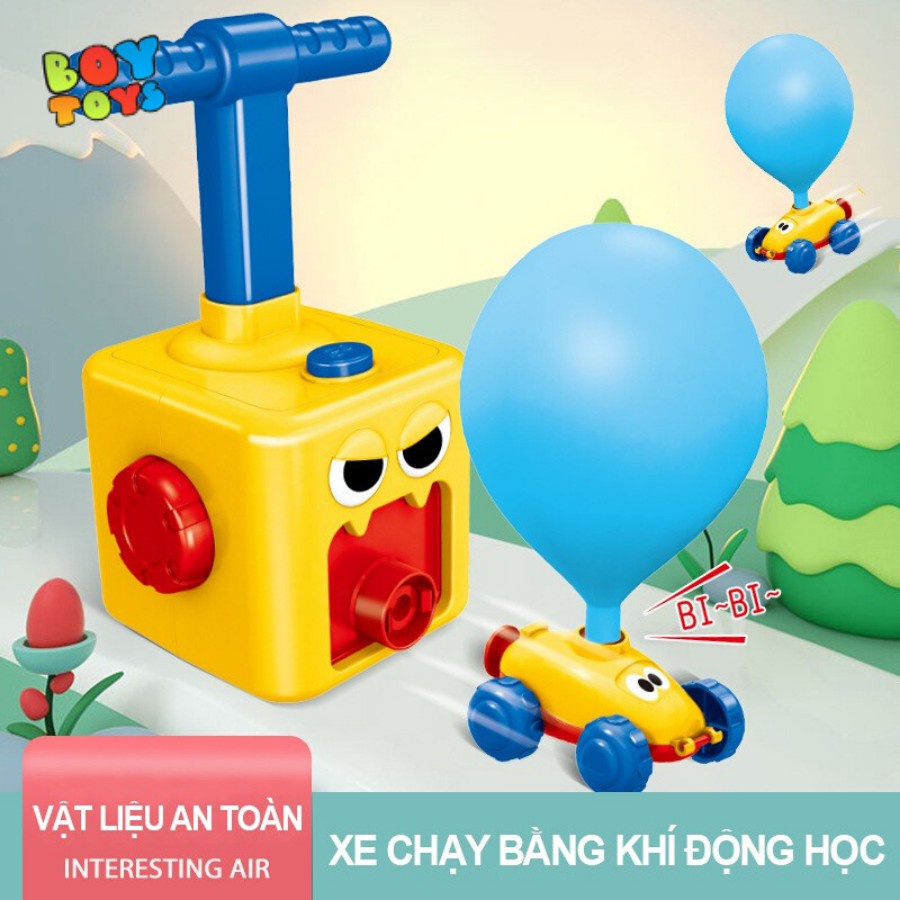 Đồ chơi bơm bóng bay ô tô chạy quán tính thú vị cho bé