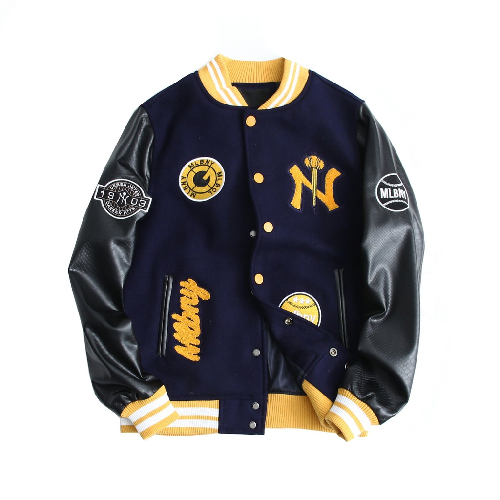 [ẢNH THẬT] ÁO BOMBER MLB NY [FULL BOX BILL]  MÀU VÀNG | BigBuy360 - bigbuy360.vn