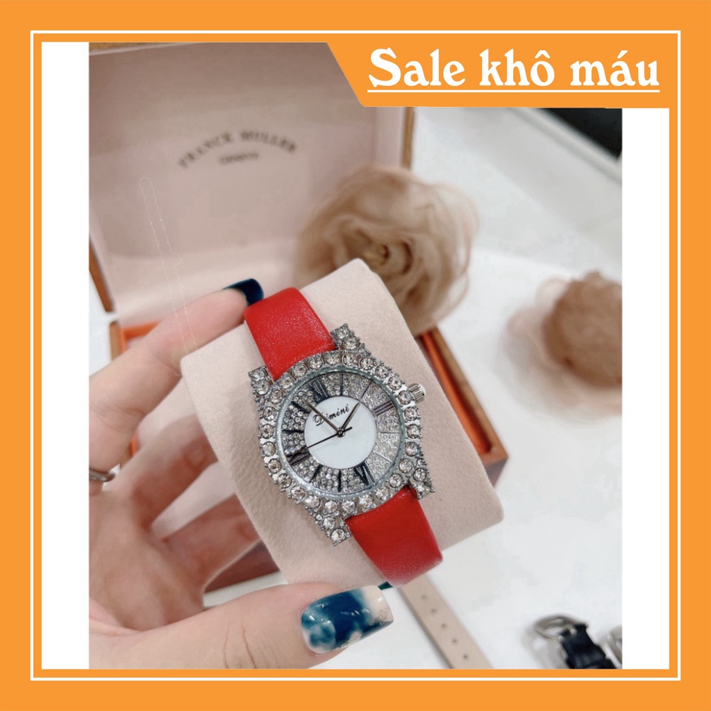 Đồng hồ DIMINI dây da mềm thiết kế đính đá kim cương nhân tạo sang trọng đeo cực sáng tay và nổi bật hình ảnh video tựụp | BigBuy360 - bigbuy360.vn