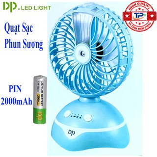 Quạt sạc tích điện có phun sương DP DP-7623 rất xinh xắn, tiện dụng, mát mẻ và bền đẹp