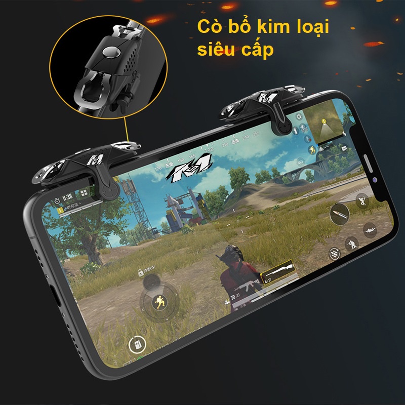 Nút  bắn Pubg,FF, ROL,..siêu nhạy, nút bấm X10.1 gắn chơi game điện thoại Tặng 4 găng tay chơi game chống mồ hôi gami