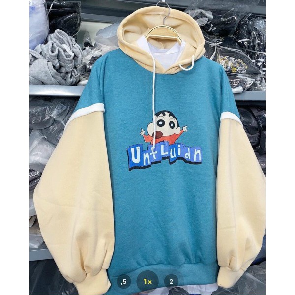 Áo Hoodie nỉ bông form rộng in hình Shin (ẢNH THẬT) | BigBuy360 - bigbuy360.vn