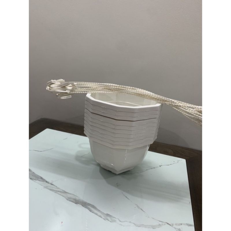 Chậu treo trồng cây hoa - 10 cái hoa văn dập nổi, chậu nhựa treo bát giác hàng loại 1 dày đẹp.