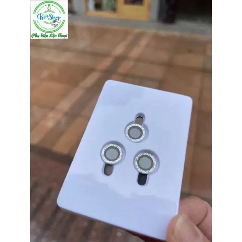 Kim Cương Vàng Xanh Nhũ Iphone 11 12 Mini 12/ 12 Pro max ️Bộ 3 mắt️Dán từng mắt camera chống trầy Kuzoom Bảo vệ cam