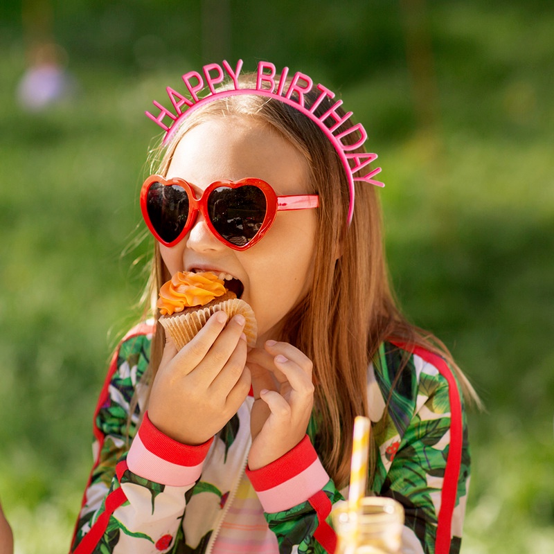 Cài tóc nhựa hình chữ Happy Birthday nhiều màu dễ thương cho bé gái