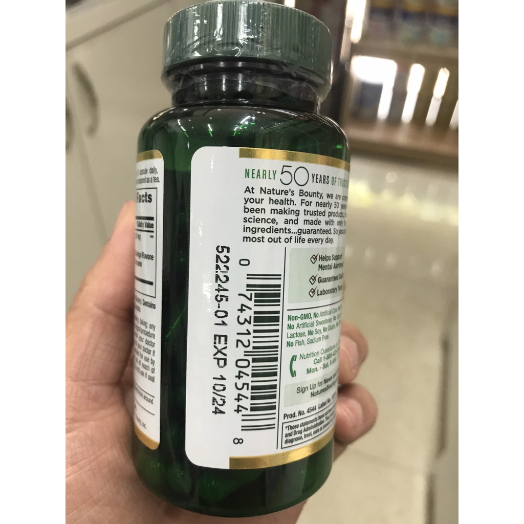 Viên bổ não Nature’s Bounty Ginkgo Biloba 120mg của Mỹ lọ 100 viên