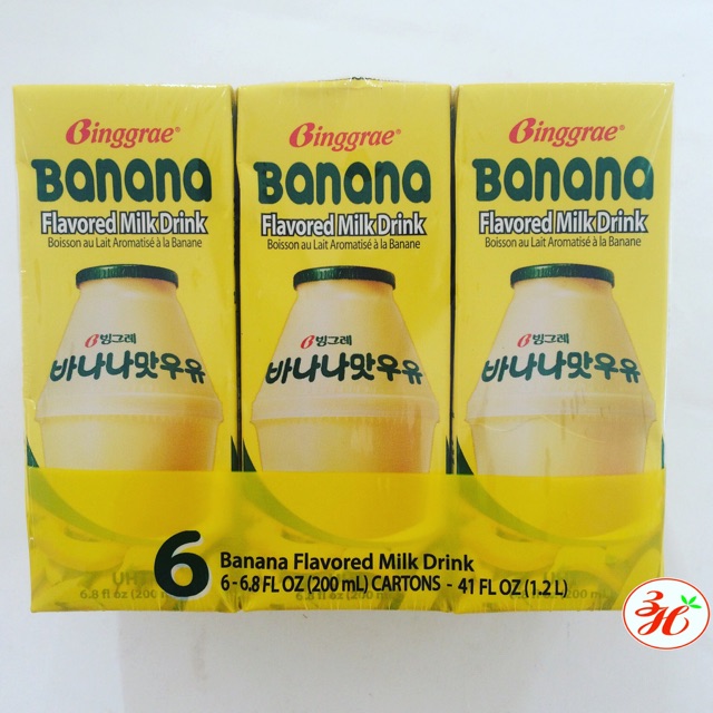 Sữa chuối hộp giấy 200ml Binggrae Hàn Quốc 