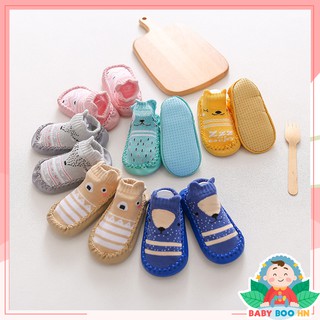 Giày tập đi cho bé êm ái chống trượt đế đính silicon ma sát cho trẻ từ 6 tháng chất liệu cotton mềm mại cho bé BabyBooHN