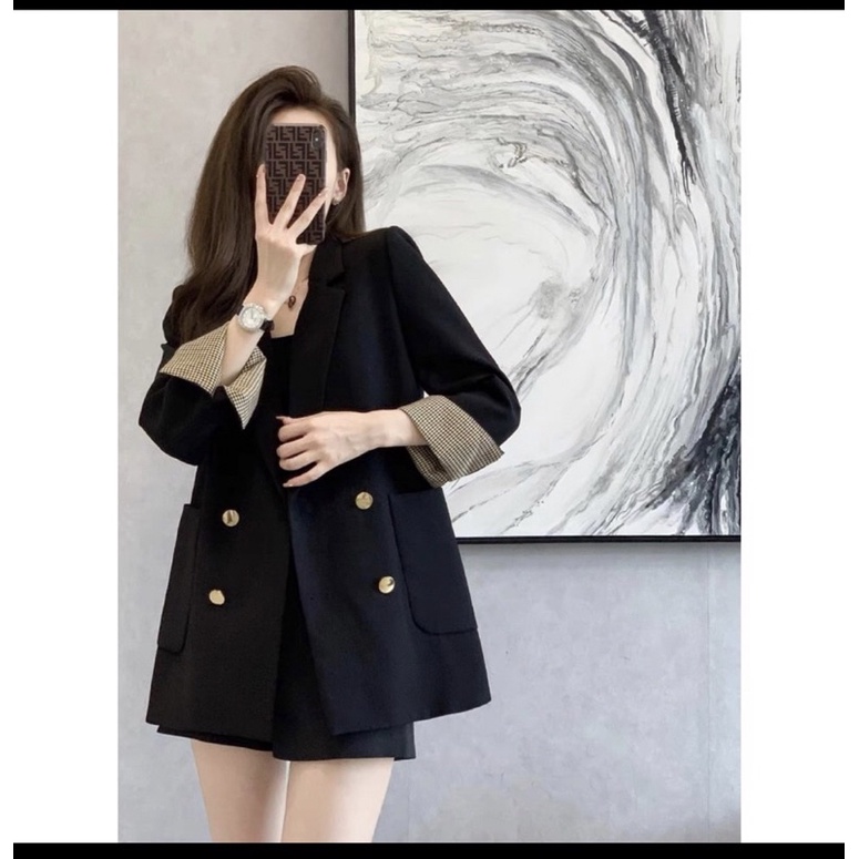 Áo vest basic chạy phối kẻ