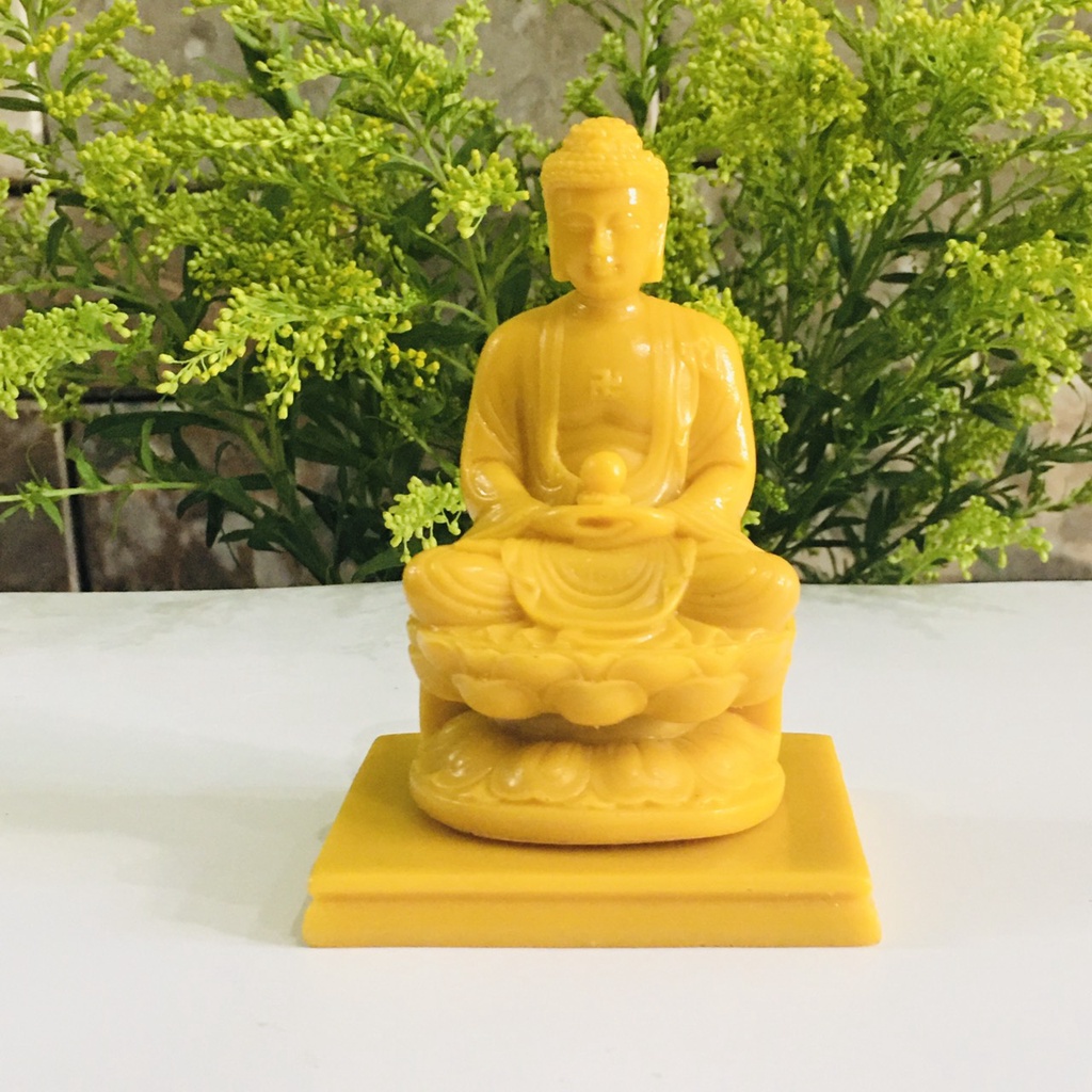 Tượng phật a di đà cao 12 cm màu vàng
