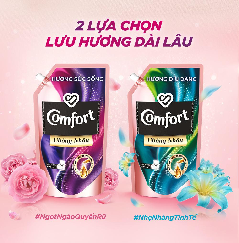 Combo 2 Túi Nước Xả Vải Comfort Chống Nhăn 2.7L