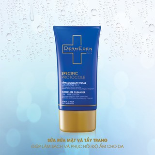 Sữa rửa mặt và tẩy trang cho mặt & vùng da quanh mắt DermEden Complete cleanser face & eye
