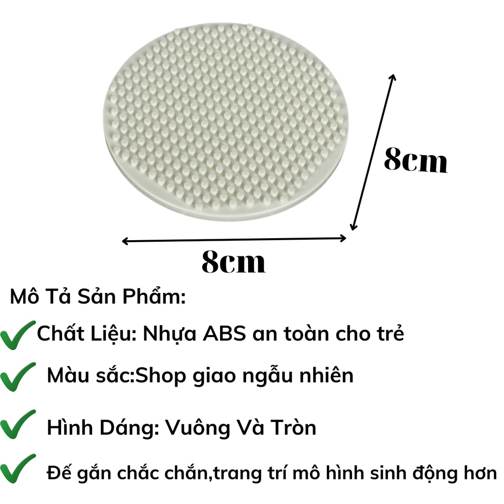 Búa, Chân Đế Để Mô Hình Lego Thông Minh Hình Tròn, Vuống 4cm, Vuông 8cm LT134