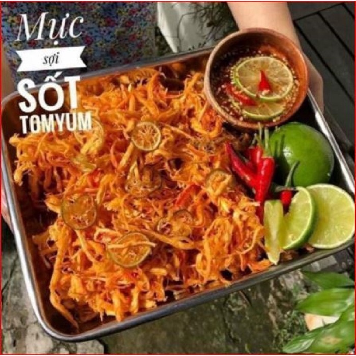 [freeship+xả kho 3 ngày]Mực sợi sốt chanh vị Thái tomyum HỘP 250GR,lạ miệng siêu ngon nếu nghiện mực thì không thể bỏ qu