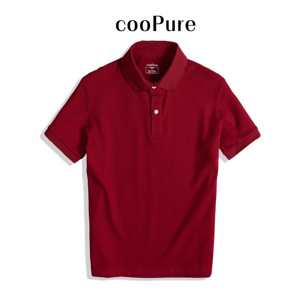 Áo thun polo nam cooPure 100% cotton màu đỏ, thiết kế basic NO.1635 (5 màu)