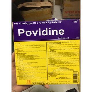 Gạc Povidine hộp 10 miếng
