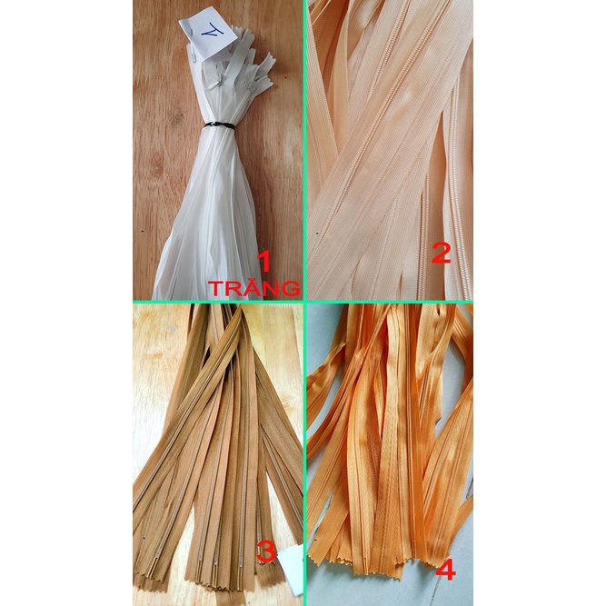 Dây kéo giọt nước đủ màu dài 25/40/50/60cm