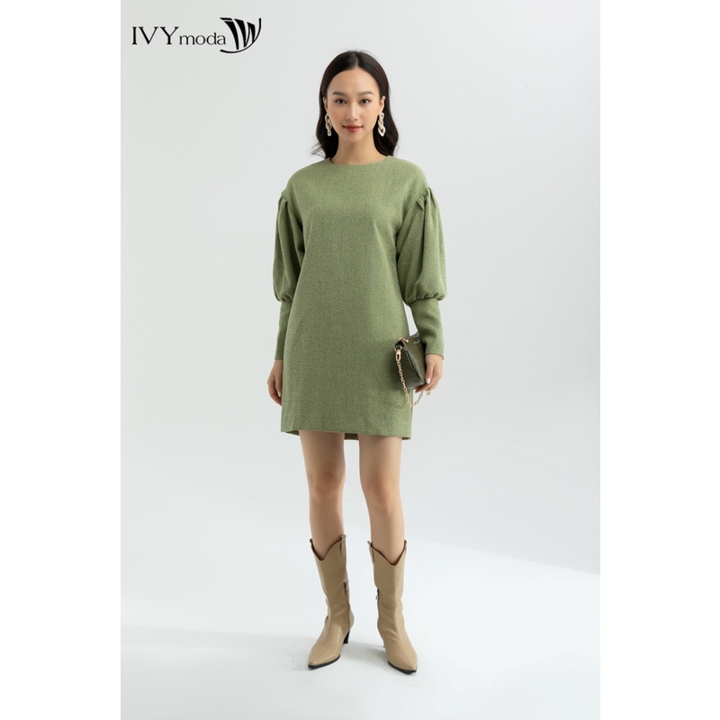 Đầm nữ 2 lớp chất nhung tăm size XL IVY moda MS 48B8438