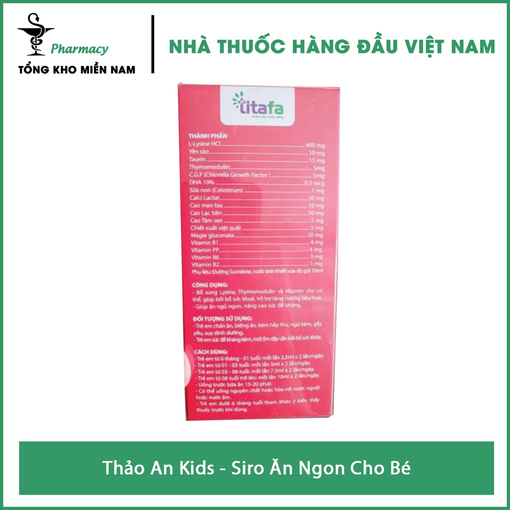 Thảo An Nhi Siro Ăn Ngon - Giải pháp toàn diện cho trẻ biếng ăn và ngủ kém – Chai 125ml – Tổng Kho MiềnNam