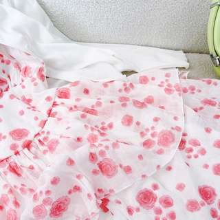 ĐẦM HOA HỒNG + CARDIGAN