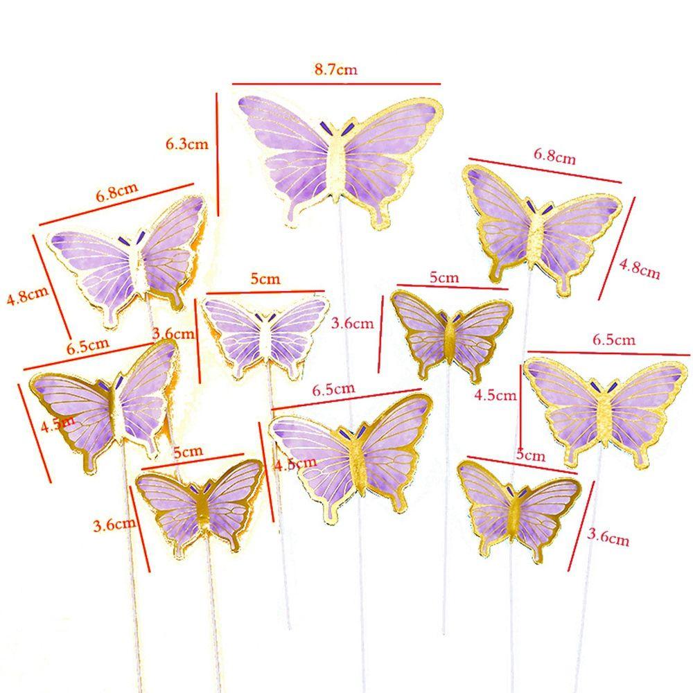 Set 50 Tấm Chèn Trang Trí Bánh Kem Hình Bướm 3D DIY