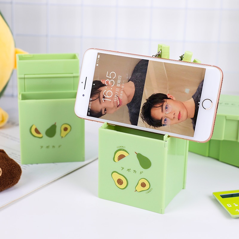 1 hộp đựng bút đa năng 4 trong 1 có gương và máy tính tiện dụng dễ thương