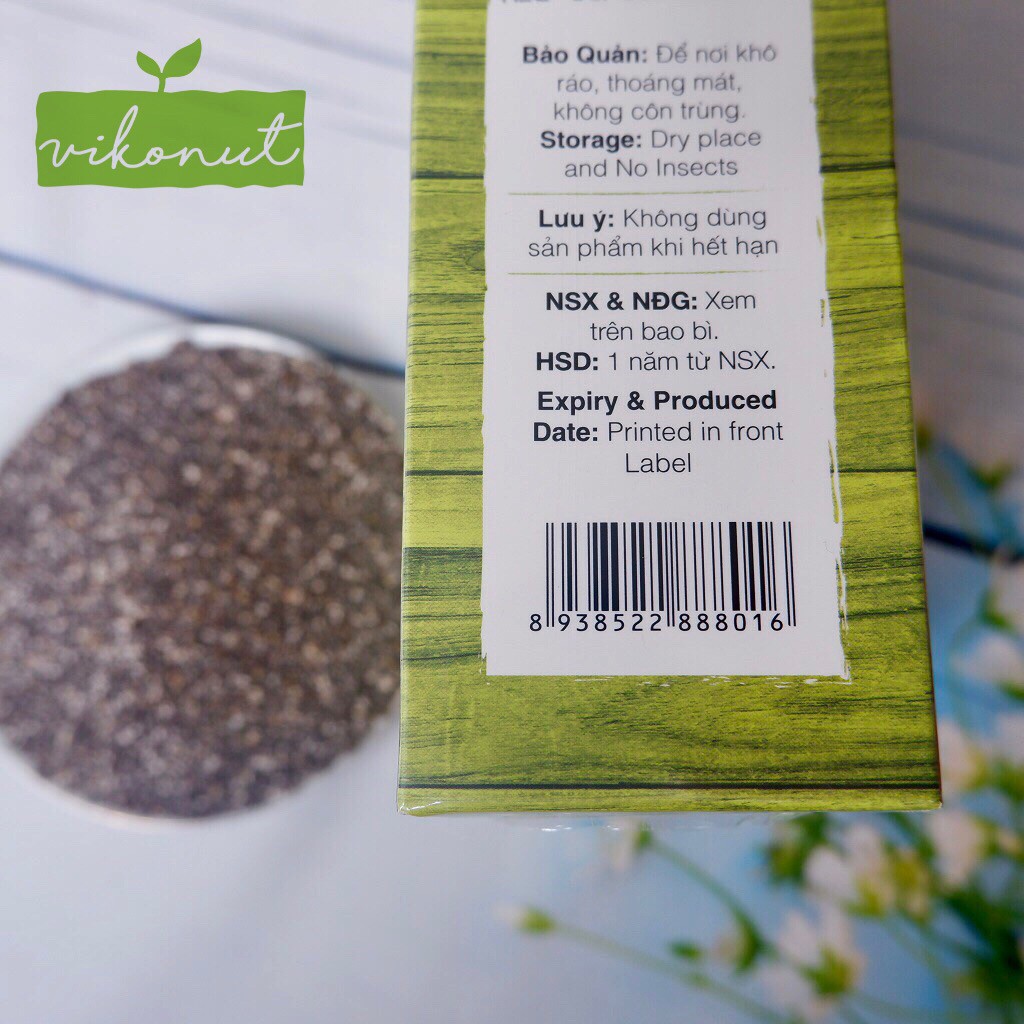 Hạt chia trắng đen hữu cơ Nam Mỹ loại 1 [500gr] - Chia Seed