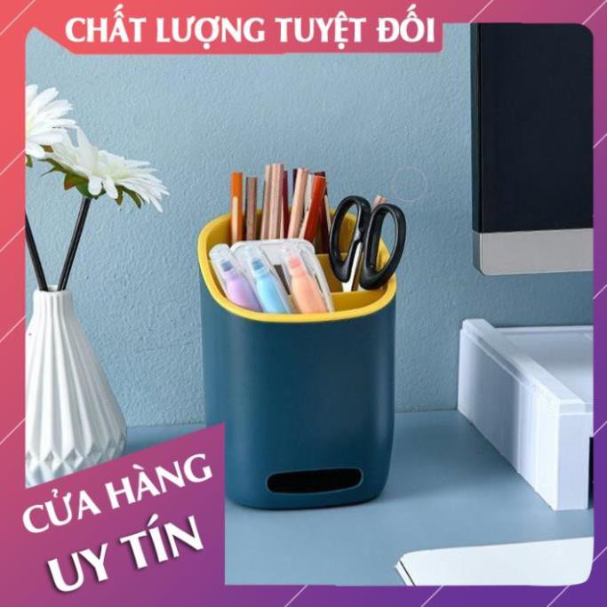 [Loại 1 - đủ màu] Ống đũa, hộp đựng đũa thìa, hộp đựng đũa muỗng 3 ngăn có khe thoát nước chống ẩm mốc  - LanChiMart