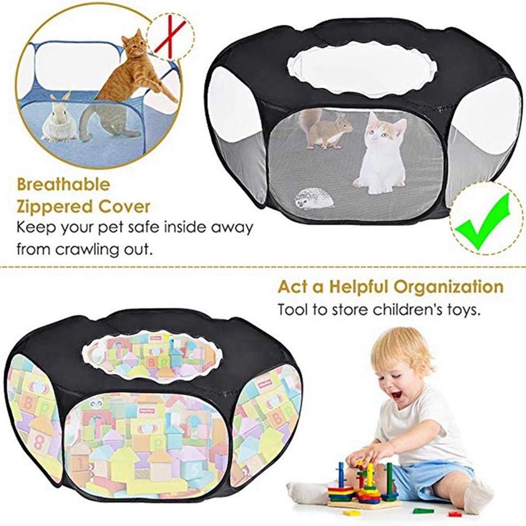 Hàng Rào Chắn Thoáng Khí Chống Thấm Nước Thoáng Khí Có Khóa Kéo Cho Thỏ / Chuột Lang / AUGUSTINA Playpen