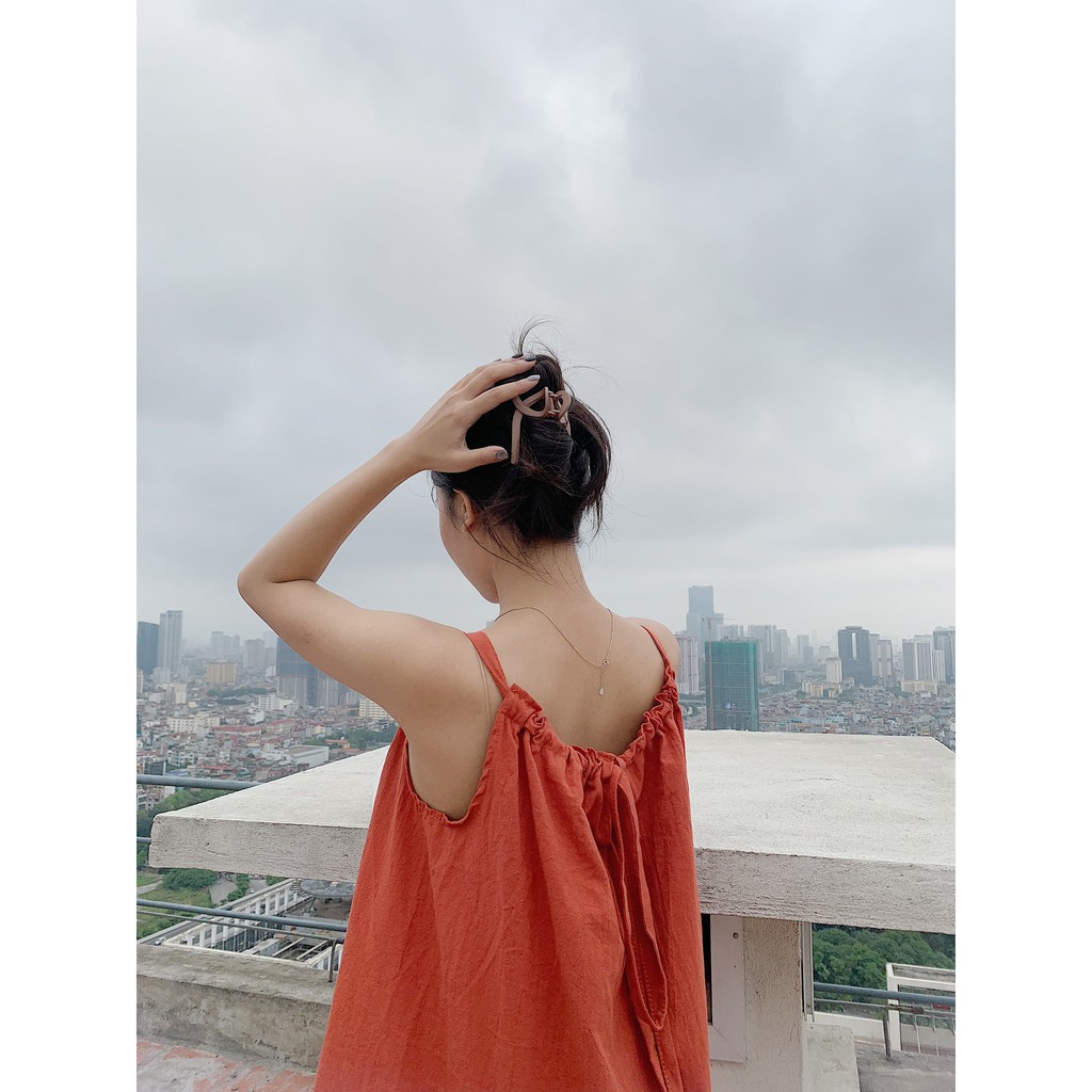 Váy thô đũi cổ yếm buộc nơ lưng VB99 1994closet | BigBuy360 - bigbuy360.vn