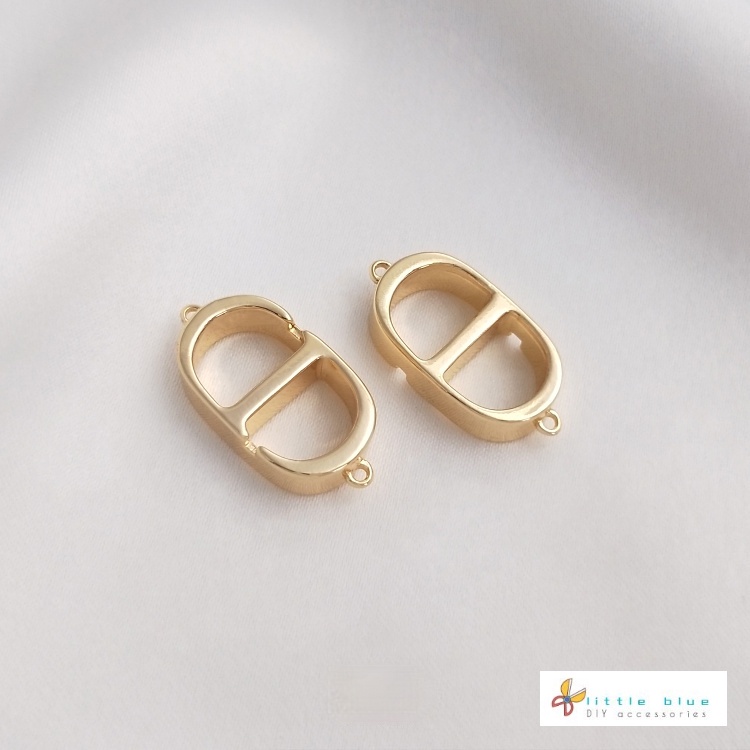 Khóa Gài Hai Đầu Bằng Đồng 14K Màu Vàng Kim Bảo Vệ Làm Mặt Vòng cổ/Trang Sức DIY