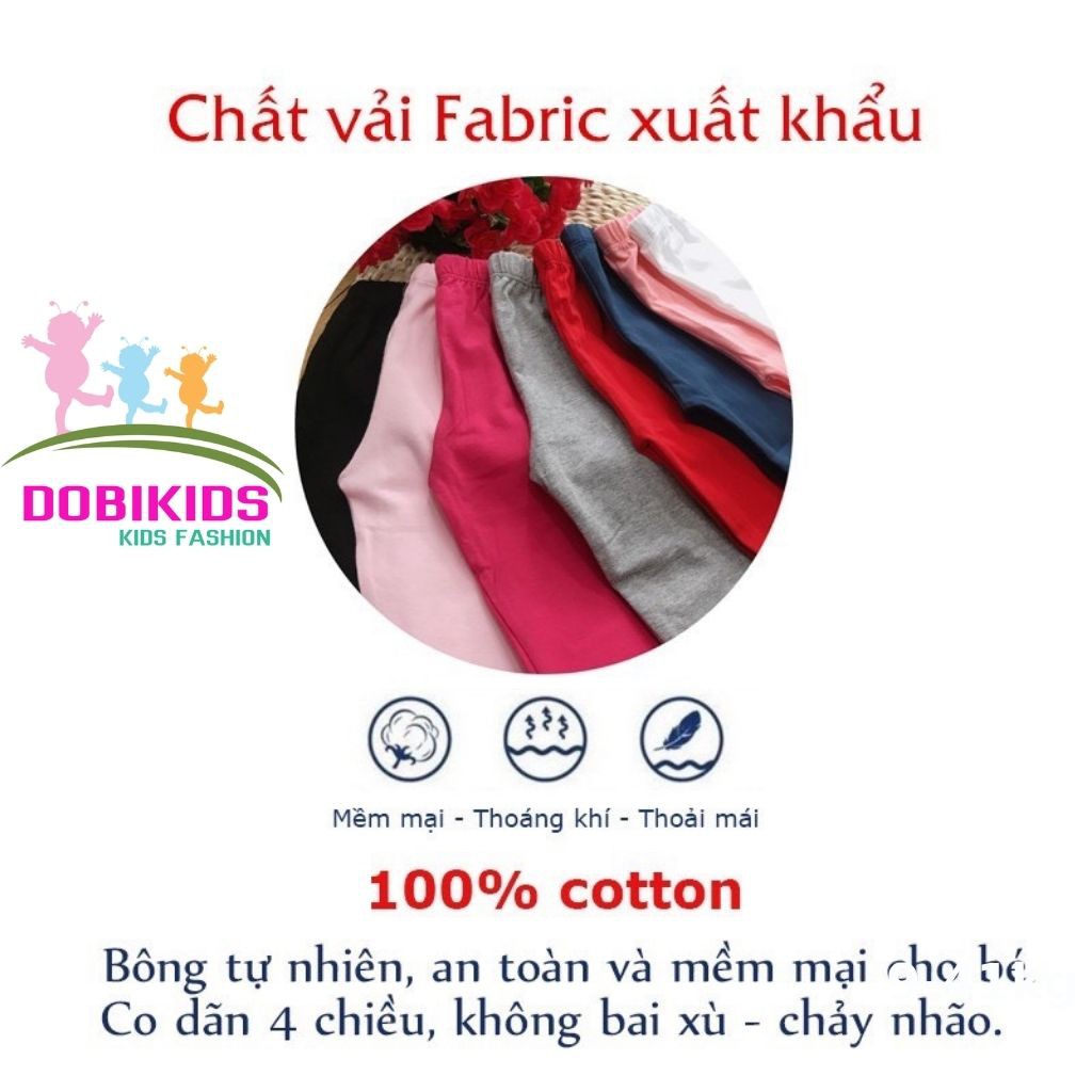 Quần legging lửng cho bé combo 3cái thun cotton co giãn 9-20kg