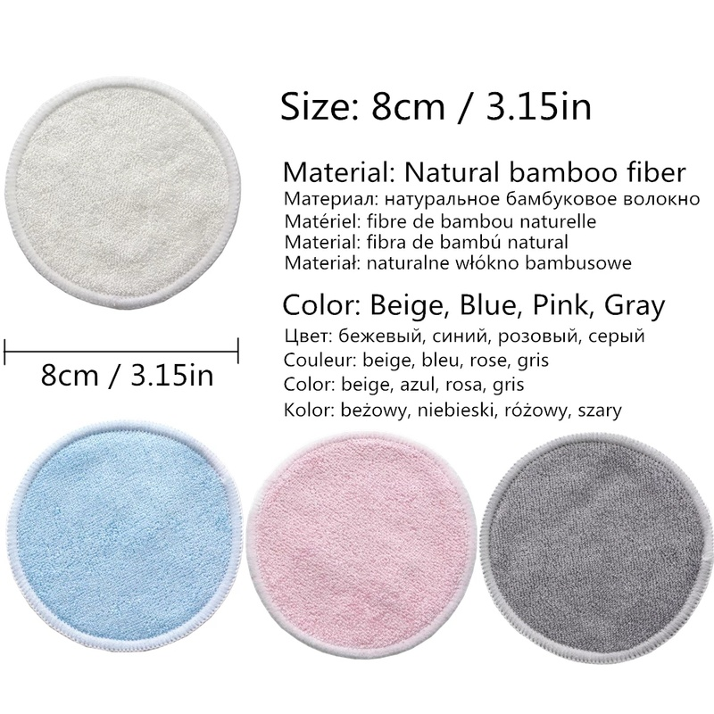 [Hàng mới về] Set 4 Bông Tẩy Trang Sợi Tre Hình Tròn Có Thể Tái Sử Dụng