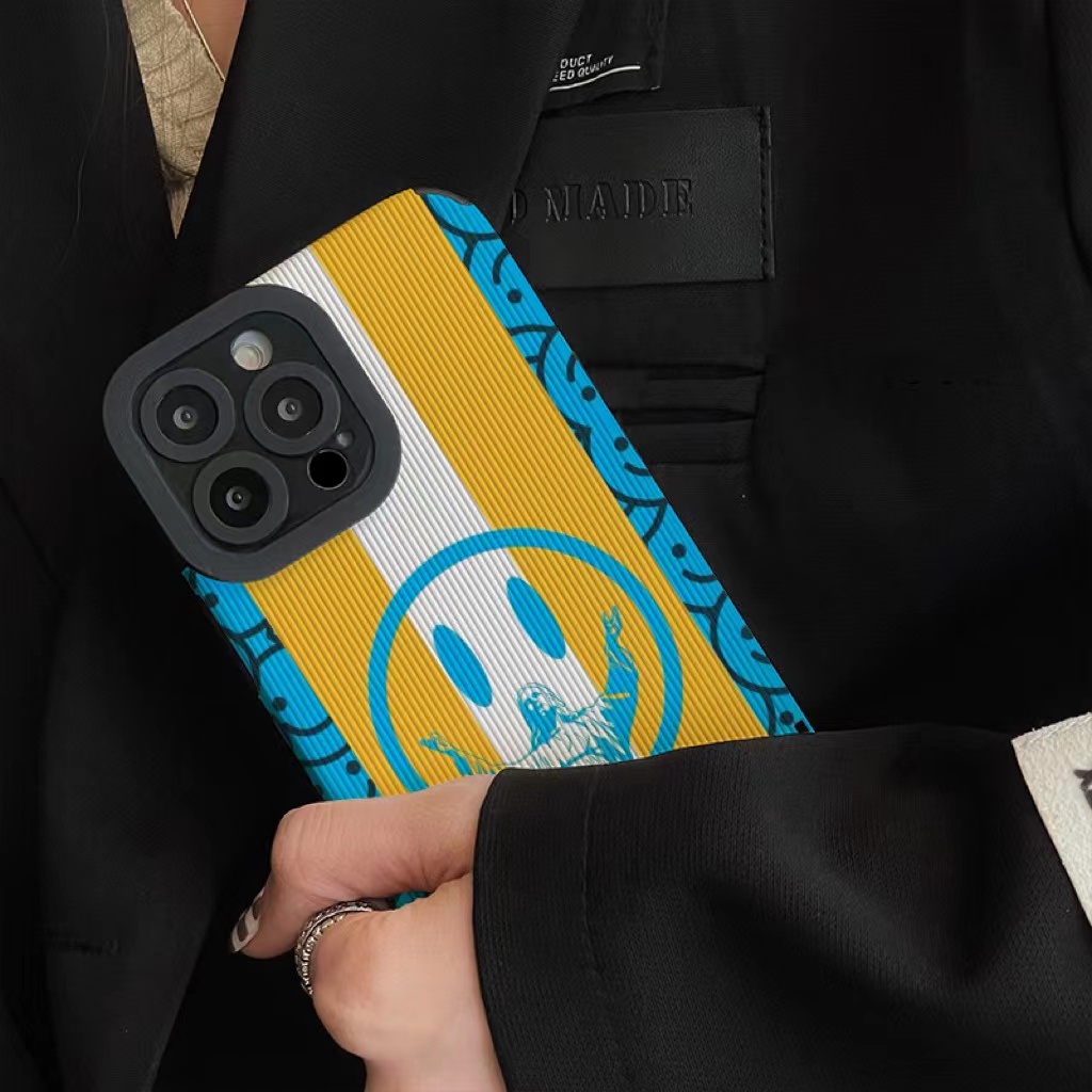 drew Sang Trọng Ốp Điện Thoại Da In Hình Mặt Cười Cho iphone 13 Pro Max i13 13pro 11 Pro Max i11 X XR Xs Max 7plus 8plus 12Pro 12 Pro Max