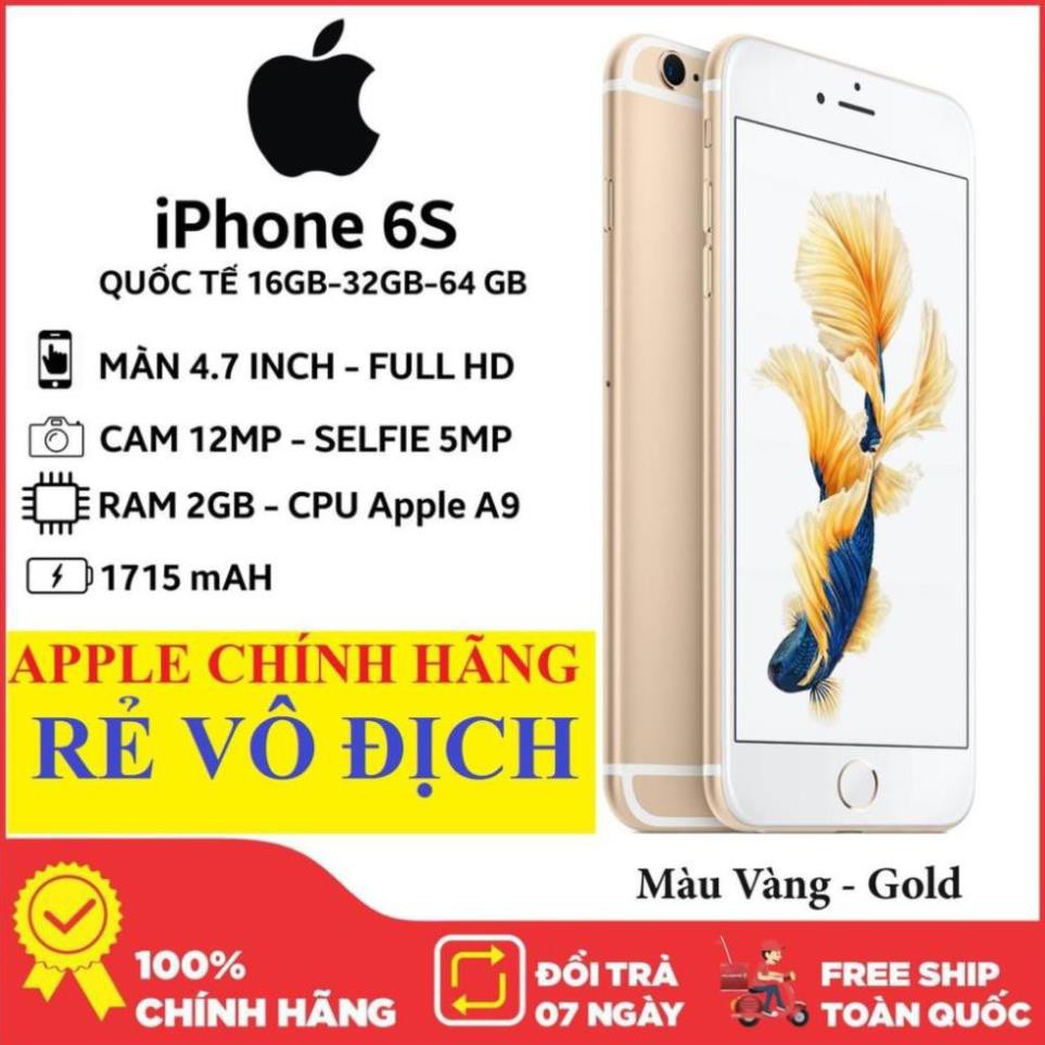 Điện thoại IPhone 6S 32Gmáy Quốc tế dùng sim thường, vân tay nhạy, có bảo hành