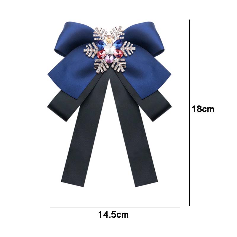 Charms Cài Áo Hình Nơ Đính Đá Pha Lê Nhiều Màu Sắc Phong Cách Giáng Sinh