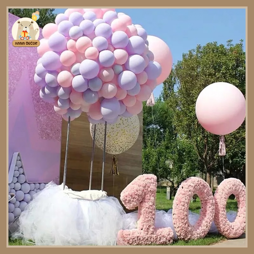 10 bóng pastel / macaron trang trí sinh nhật, thôi nôi Hana Decor