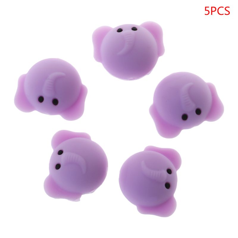 Bộ 5 Phụ Kiện Làm Trang Sức Bằng Silicon Hình Chú Voi Dễ Thương DIY
