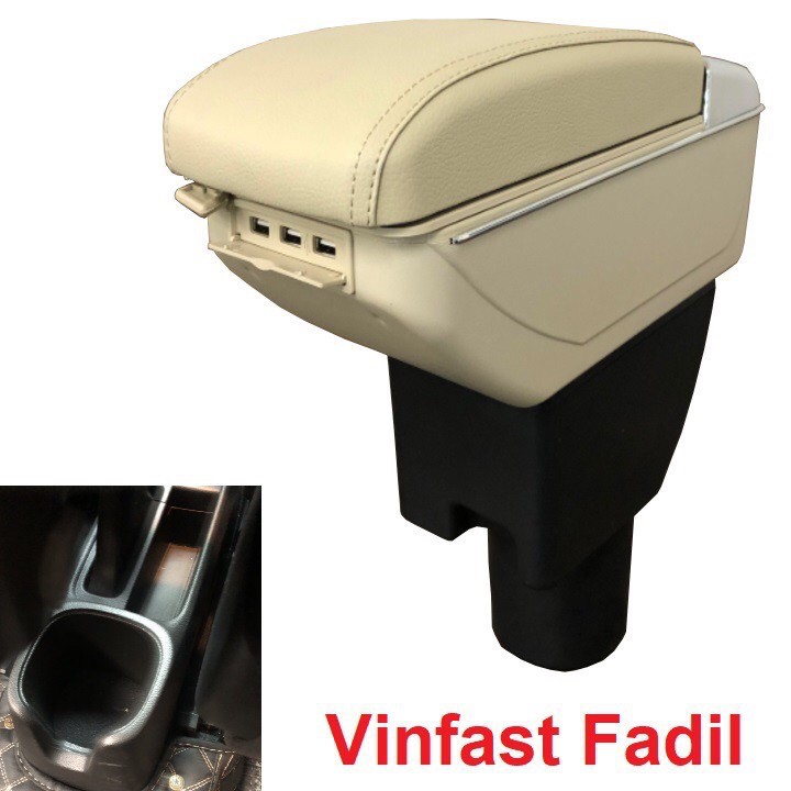 Hộp tỳ tay Vinfast fadil cao cấp, tích hợp cổng USB