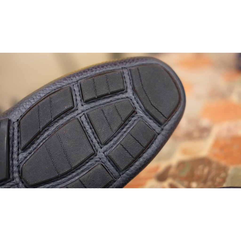 Giày Moccasins đế âm da thật màu đen - GN80-10.LÉMOS