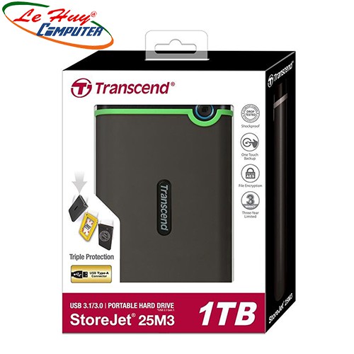 Ổ cứng di động Transcend StoreJet Slim 25M3S 1TB TS1TSJ25M3S | BigBuy360 - bigbuy360.vn