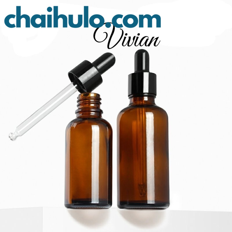 20ml - Lọ Chiết Mỹ Phẩm Lọ Chiết Serum Mini Lọ Đựng Tinh Dầu Lọ Thủy Tinh Màu Nâu/Trong Suốt Nắp Bóp Đen/Vàng Nhỏ Giọt