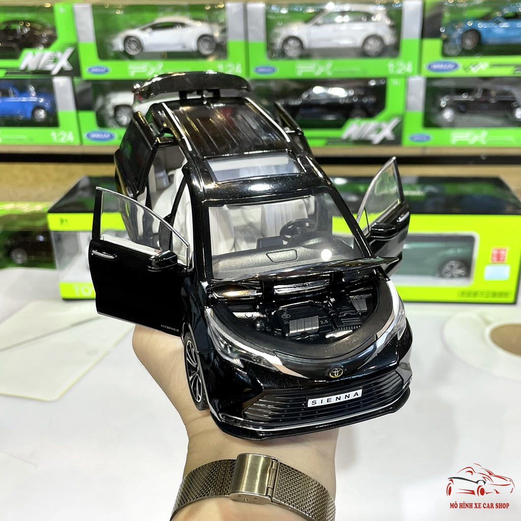 Mô hình xe ô tô bằng sắt Toyota Sienna tỉ lệ 1:24 hãng Hongsen 3 màu