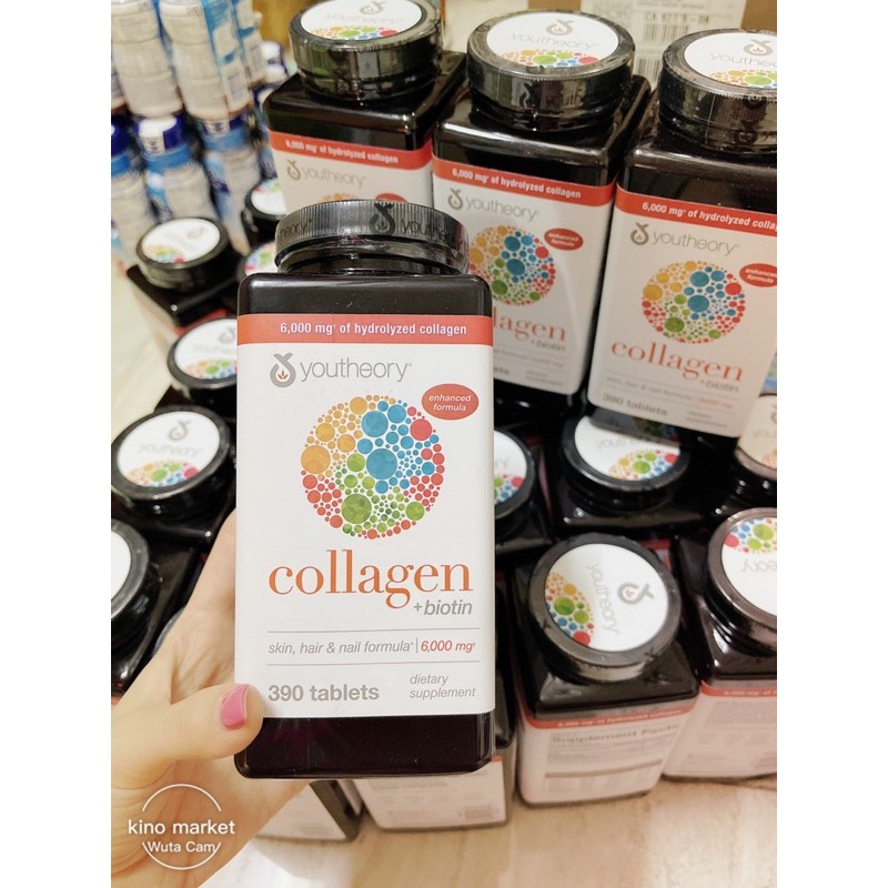 2023 Viên Uống Youtheory Collagen Advanced 390/290 Viên collagen Type 1,2&3 - Mẫu mới Hàng Air