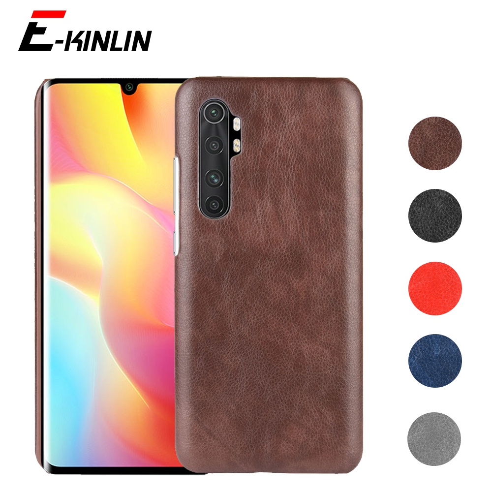 Ốp Điện Thoại PC Cứng Phối Da PU Nhám Chống Sốc Phong Cách Cổ Điển Cho XiaoMi Mi Note 10 10T Pro Lite