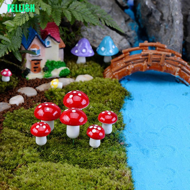 Mô Hình Cây Nấm Mini Nhiều Màu Trang Trí Vườn